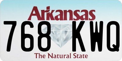 AR license plate 768KWQ