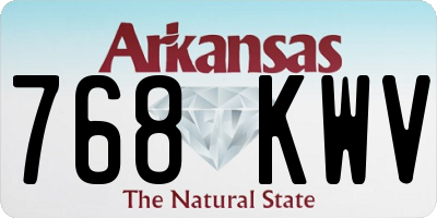 AR license plate 768KWV