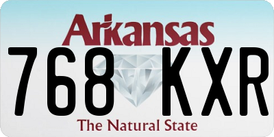 AR license plate 768KXR