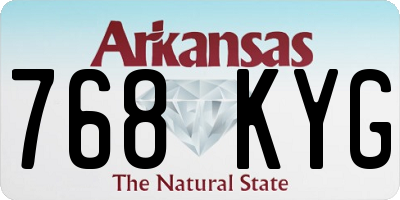 AR license plate 768KYG