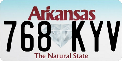 AR license plate 768KYV