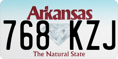 AR license plate 768KZJ