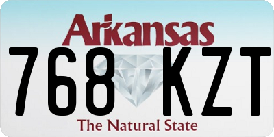 AR license plate 768KZT