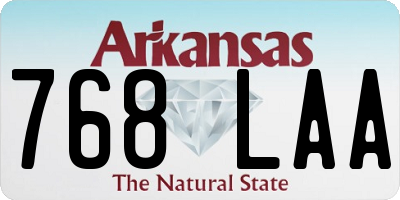 AR license plate 768LAA