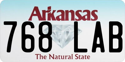 AR license plate 768LAB