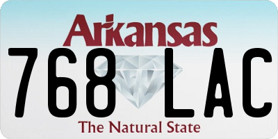 AR license plate 768LAC