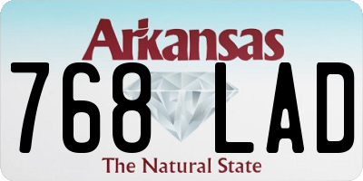 AR license plate 768LAD