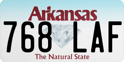 AR license plate 768LAF