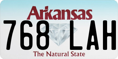 AR license plate 768LAH