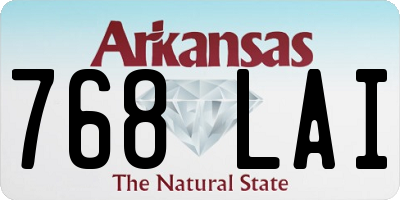 AR license plate 768LAI