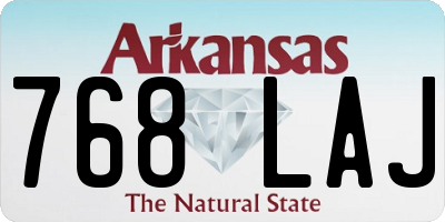 AR license plate 768LAJ