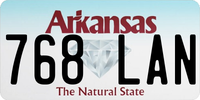 AR license plate 768LAN