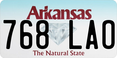 AR license plate 768LAO