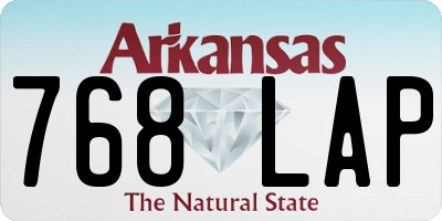 AR license plate 768LAP