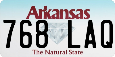 AR license plate 768LAQ