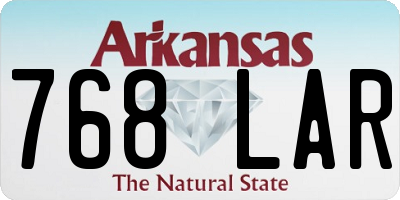 AR license plate 768LAR