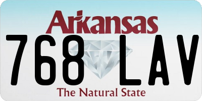 AR license plate 768LAV
