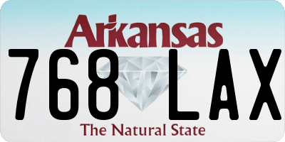 AR license plate 768LAX