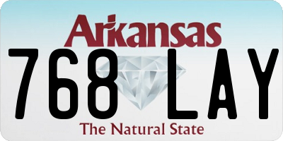 AR license plate 768LAY