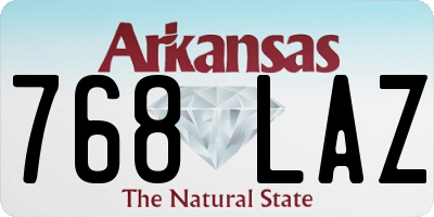 AR license plate 768LAZ