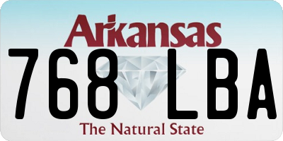 AR license plate 768LBA