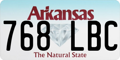 AR license plate 768LBC