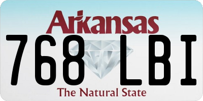 AR license plate 768LBI