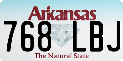 AR license plate 768LBJ