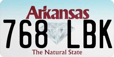 AR license plate 768LBK