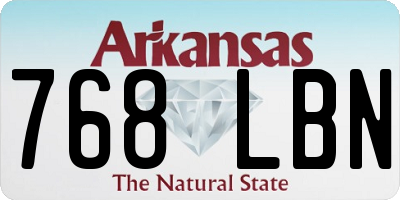 AR license plate 768LBN