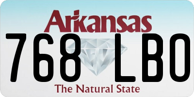 AR license plate 768LBO