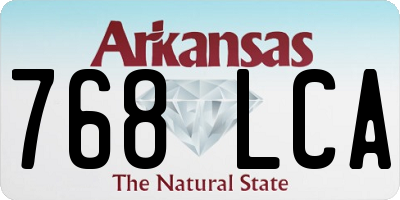 AR license plate 768LCA