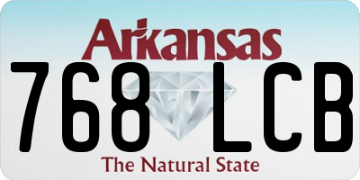 AR license plate 768LCB