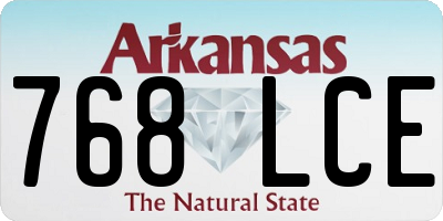 AR license plate 768LCE