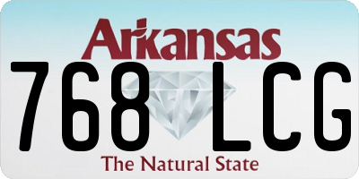AR license plate 768LCG