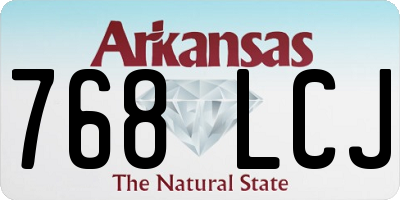 AR license plate 768LCJ