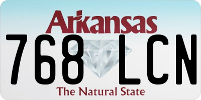 AR license plate 768LCN