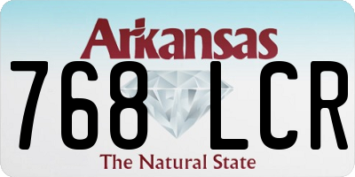 AR license plate 768LCR