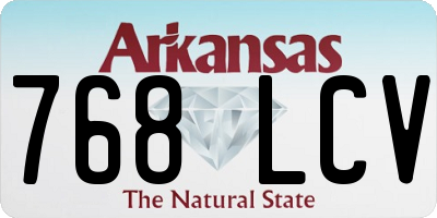 AR license plate 768LCV