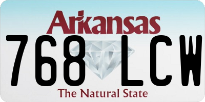 AR license plate 768LCW