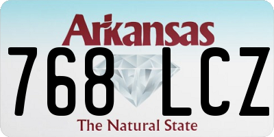AR license plate 768LCZ