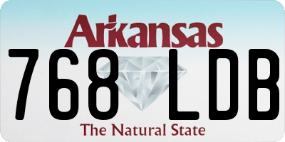 AR license plate 768LDB