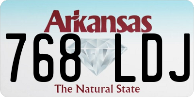 AR license plate 768LDJ