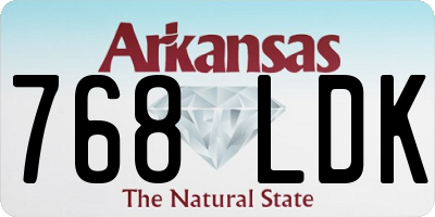AR license plate 768LDK