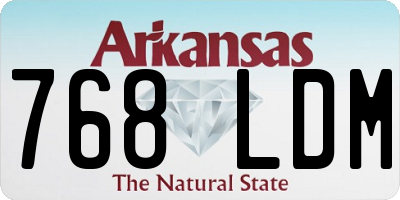 AR license plate 768LDM