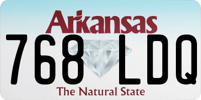AR license plate 768LDQ