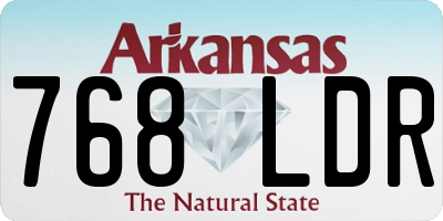 AR license plate 768LDR