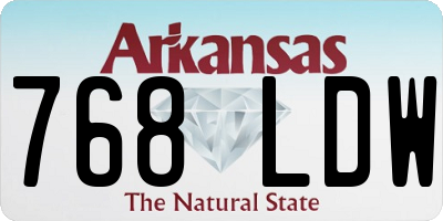 AR license plate 768LDW