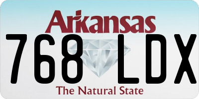 AR license plate 768LDX