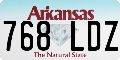 AR license plate 768LDZ